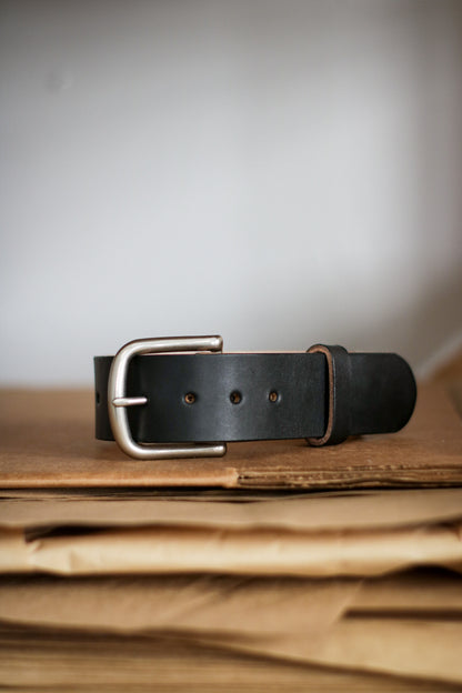 Custom Handcrafted Leather Belt - Black